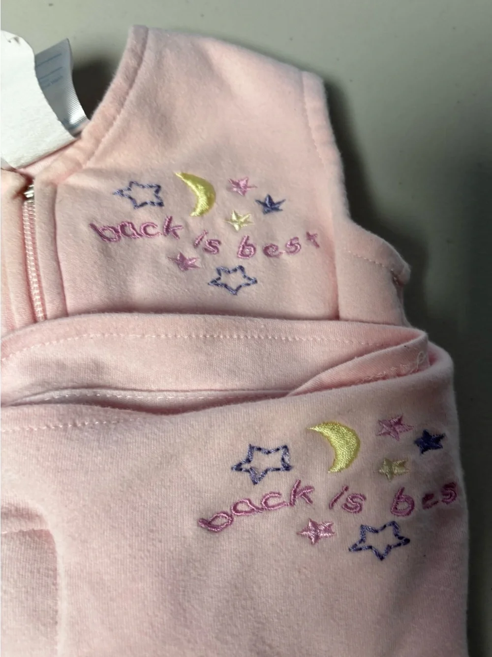 HALO Newborn Pink Sleep Sack Swaddle with Embroidered Moon and Stars
